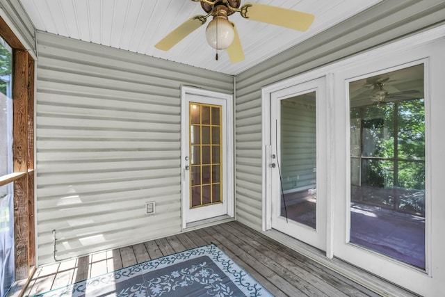 6661 Hickory Trace Cir, Chattanooga, TN 37421 - unfurnished sunroom featuring a ceiling fan and plenty of natural light