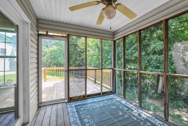 6661 Hickory Trace Cir, Chattanooga, TN 37421 - unfurnished sunroom with a ceiling fan