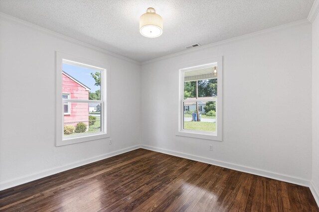 5014 Carolyn Ln, Chattanooga, TN 37411 - empty room with ornamental molding, dark wood finished floors, and a textured ceiling
