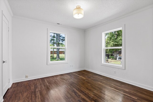 5014 Carolyn Ln, Chattanooga, TN 37411 - unfurnished room featuring plenty of natural light, dark wood-style flooring, crown molding, and a textured ceiling