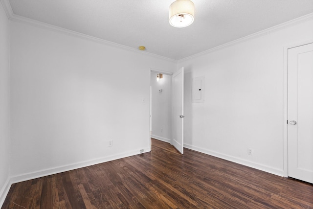 5014 Carolyn Ln, Chattanooga, TN 37411 - unfurnished room with ornamental molding, dark wood-style floors, and electric panel