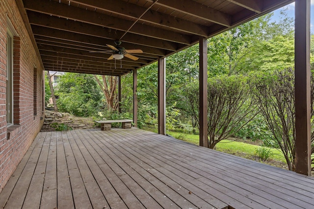 9539 Shadow Crossing Ln, Chattanooga, TN 37421 - wooden deck with ceiling fan