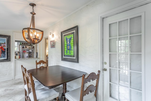 2 Mother Goose Vlg, Lookout Mountain, GA 30750 - dining space featuring a chandelier and ornamental molding