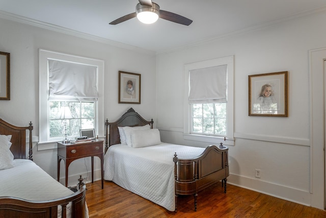 2 Mother Goose Vlg, Lookout Mountain, GA 30750 - bedroom featuring wood finished floors, crown molding, and a ceiling fan