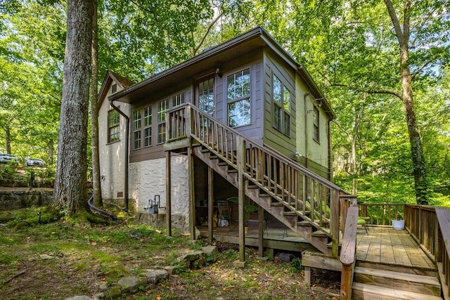 2 Mother Goose Vlg, Lookout Mountain, GA 30750 - rear view of house with stairs and a deck