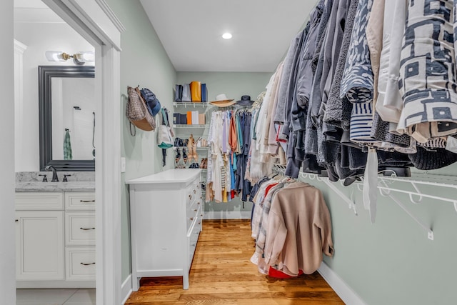 9253 Skyfall Dr, Ooltewah, TN 37363 - walk in closet with light wood-style flooring