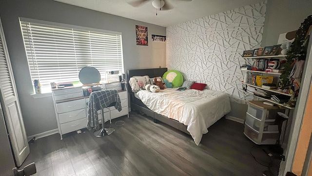 6413 Edgmon Dr, Chattanooga, TN 37421 - bedroom featuring dark wood finished floors and ceiling fan