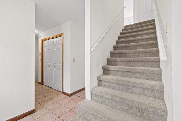 4920 Pine Cir, Ooltewah, TN 37363 - stairs with baseboards and tile patterned flooring