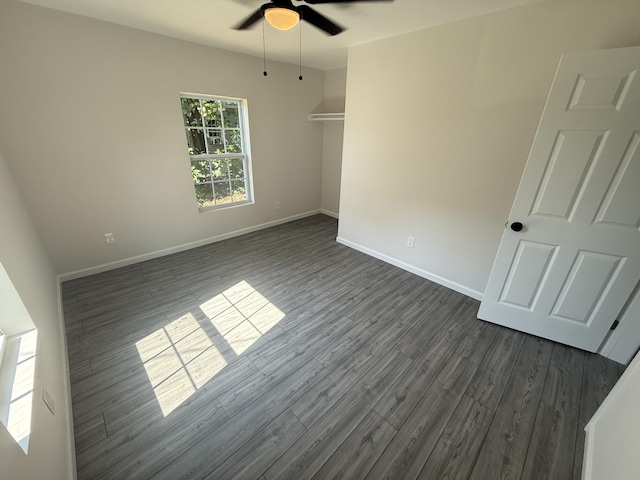220 Given St, Summerville, GA 30747 - unfurnished bedroom featuring dark wood-style floors and a ceiling fan