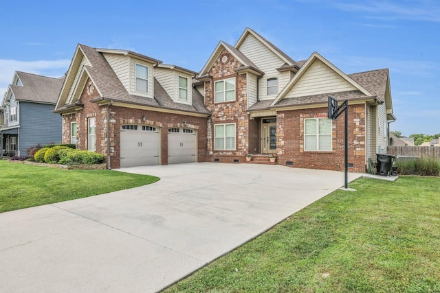 7459 Red Poppy Dr, Ooltewah, TN 37363 - view of front facade featuring brick siding, concrete driveway, a shingled roof, and an attached garage