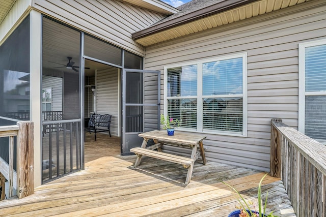 7459 Red Poppy Dr, Ooltewah, TN 37363 - wooden deck with ceiling fan