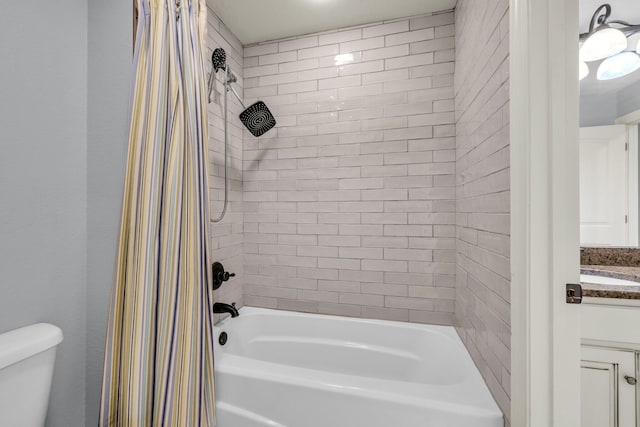 7459 Red Poppy Dr, Ooltewah, TN 37363 - bathroom featuring vanity and shower / bath combination with curtain