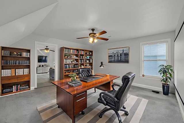 7459 Red Poppy Dr, Ooltewah, TN 37363 - carpeted office featuring ceiling fan and baseboards