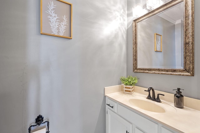 8616 River Cove Dr, Harrison, TN 37341 - bathroom with vanity and ornamental molding