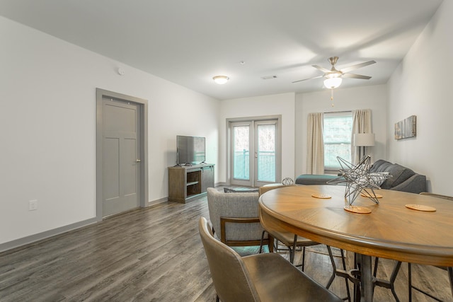 804 Riverfront Pkwy Unit 401, Chattanooga, TN 37402 - dining room with wood finished floors and ceiling fan