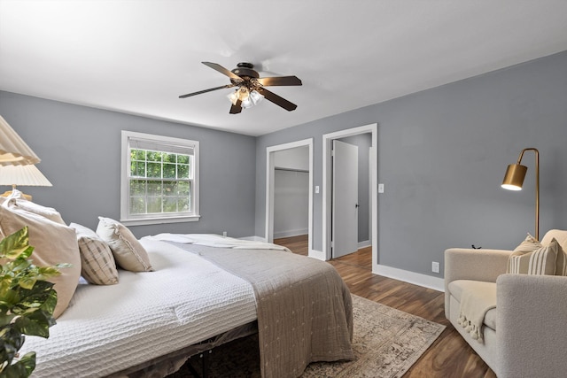 620 Lullwater Rd, Chattanooga, TN 37405 - bedroom with a ceiling fan and wood finished floors