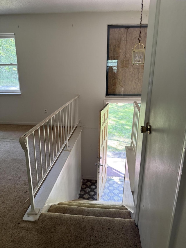 7014 S Dent Rd, Hixson, TN 37343 - staircase with carpet floors