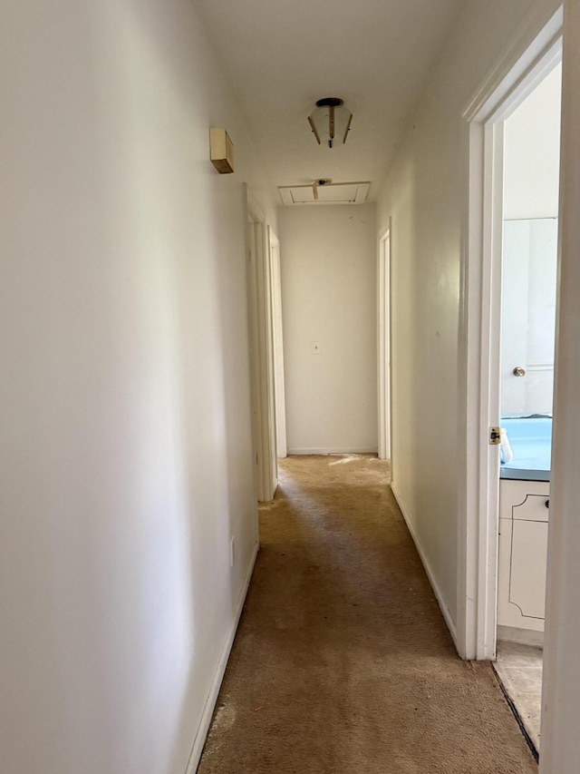 7014 S Dent Rd, Hixson, TN 37343 - corridor with light carpet and attic access