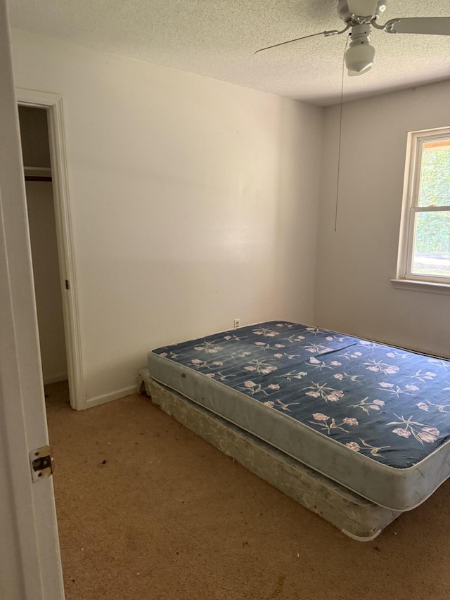 7014 S Dent Rd, Hixson, TN 37343 - bedroom with carpet flooring, a textured ceiling, and ceiling fan