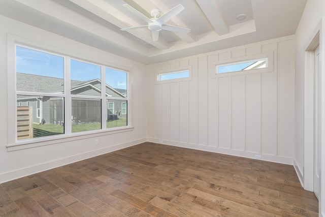 45 Little Sorrel Rd Unit 45, Hixson, TN 37343 - unfurnished room with wood finished floors, a ceiling fan, and beamed ceiling