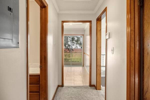 3224 Through St, Chattanooga, TN 37411 - corridor featuring light carpet and crown molding