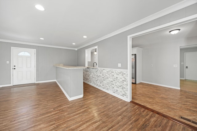 76 Roswell Rd, Rossville, GA 30741 - foyer with crown molding, wood finished floors, and recessed lighting