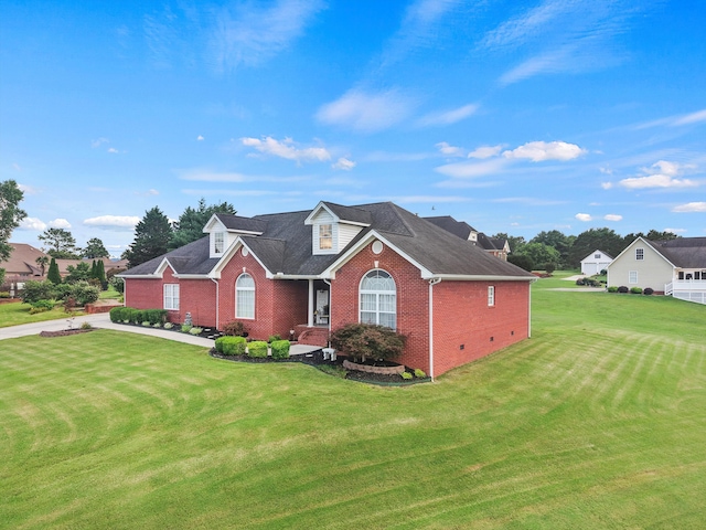 51 Montview Ct, Ringgold, GA 30736 - traditional home featuring brick siding, a front lawn, a shingled roof, and crawl space