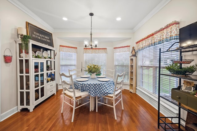 51 Montview Ct, Ringgold, GA 30736 - dining room featuring a chandelier, crown molding, and wood finished floors