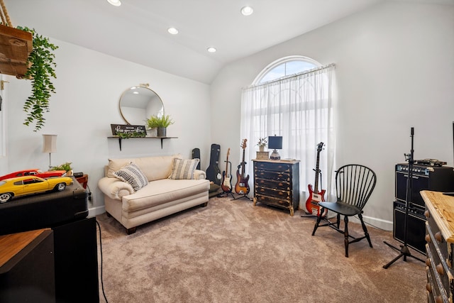 51 Montview Ct, Ringgold, GA 30736 - living area with carpet flooring, recessed lighting, and vaulted ceiling