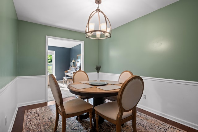 1303 Rockdale Ln, Hixson, TN 37343 - dining area featuring a chandelier and wood finished floors