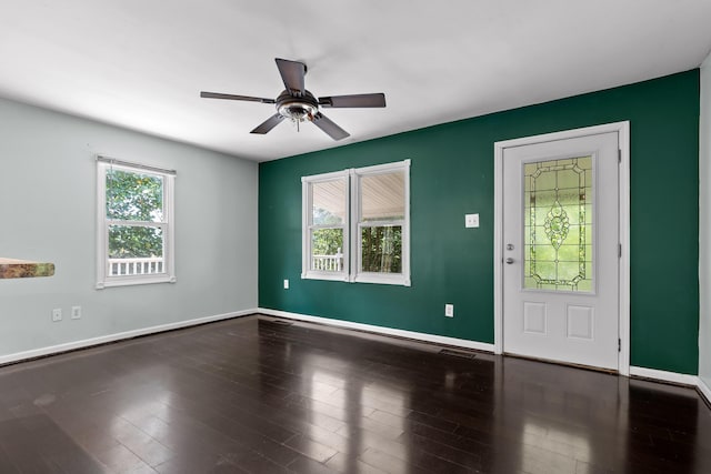 702 Runyan Dr, Chattanooga, TN 37405 - foyer entrance with plenty of natural light, a ceiling fan, and wood finished floors