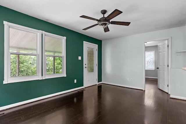 702 Runyan Dr, Chattanooga, TN 37405 - spare room with ceiling fan and dark wood finished floors