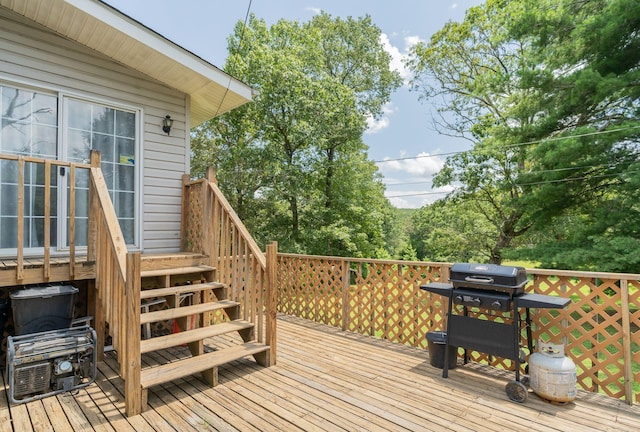 515 Choctaw Trl, Chattanooga, TN 37405 - wooden terrace with grilling area and stairs