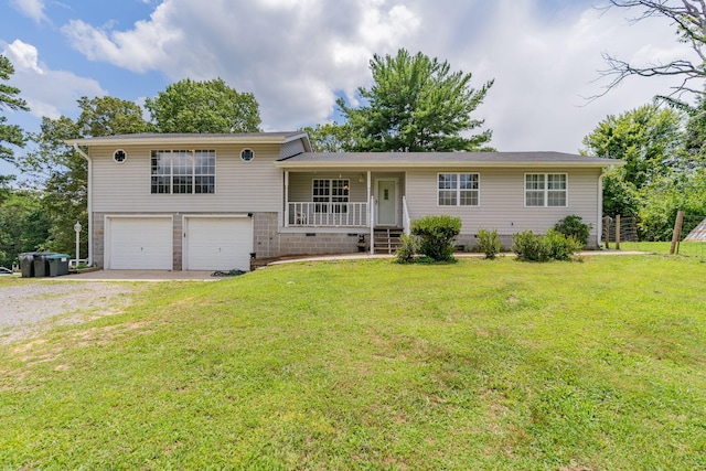 515 Choctaw Trl, Chattanooga, TN 37405 - split level home with driveway, an attached garage, a porch, and a front yard