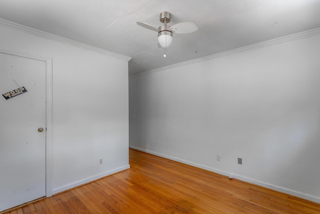 210 Dawn St, Signal Mountain, TN 37377 - spare room with crown molding, wood finished floors, and ceiling fan