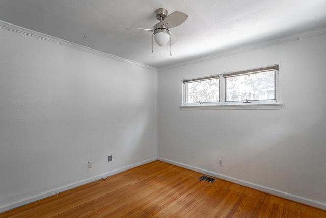210 Dawn St, Signal Mountain, TN 37377 - empty room with light wood finished floors, a ceiling fan, and crown molding