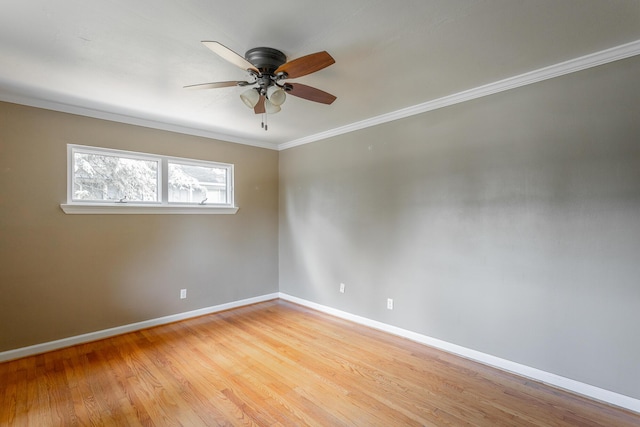 210 Dawn St, Signal Mountain, TN 37377 - unfurnished room with a ceiling fan, light wood finished floors, and ornamental molding