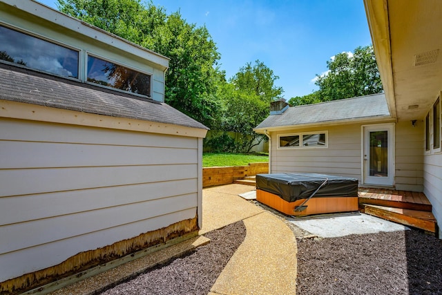 210 Dawn St, Signal Mountain, TN 37377 - view of patio with a hot tub and a wooden deck
