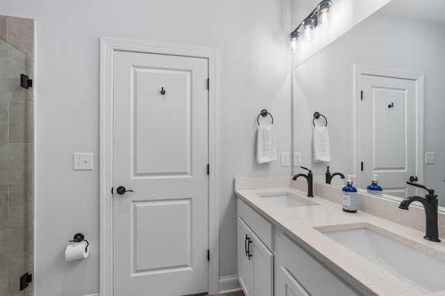 1476 Chatt City Way, Chattanooga, TN 37408 - bathroom featuring double vanity and tiled shower