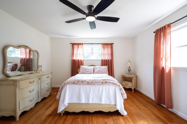 3707 Norma Dr, Chattanooga, TN 37412 - bedroom with light wood-style floors and a ceiling fan