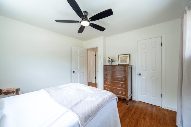 3707 Norma Dr, Chattanooga, TN 37412 - bedroom with dark wood-type flooring and ceiling fan