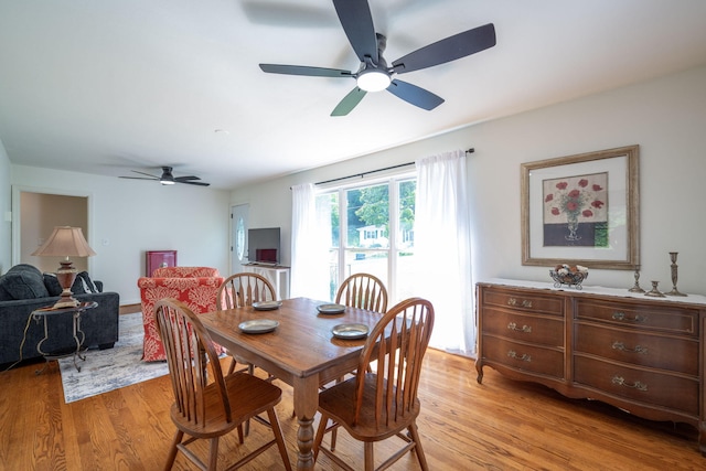 3707 Norma Dr, Chattanooga, TN 37412 - dining space featuring ceiling fan and light wood-type flooring