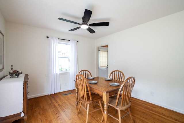 3707 Norma Dr, Chattanooga, TN 37412 - dining area with light wood-style flooring and ceiling fan
