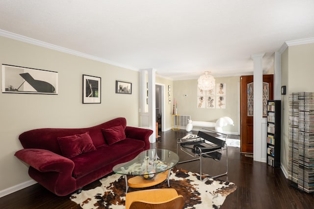 100 Pine Cone Ln, Chattanooga, TN 37415 - living area featuring crown molding, wood-type flooring, and a chandelier