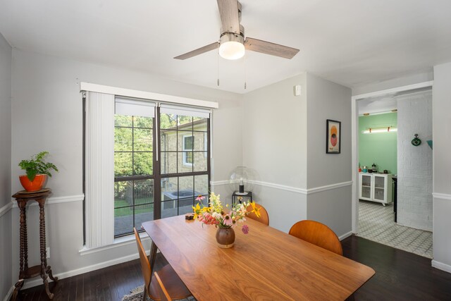 100 Pine Cone Ln, Chattanooga, TN 37415 - dining area with wood finished floors and ceiling fan