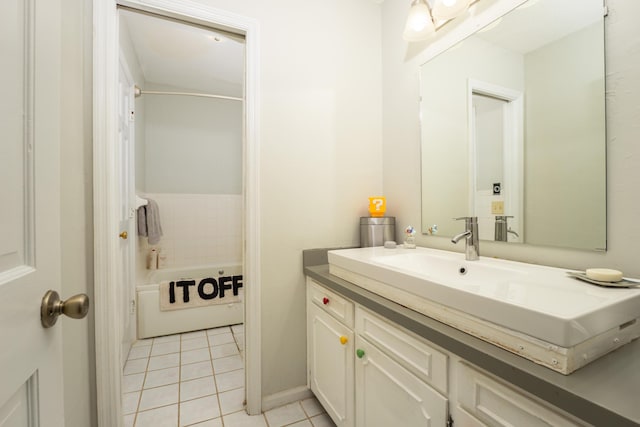 100 Pine Cone Ln, Chattanooga, TN 37415 - bathroom with tile patterned flooring, vanity, and tub / shower combination