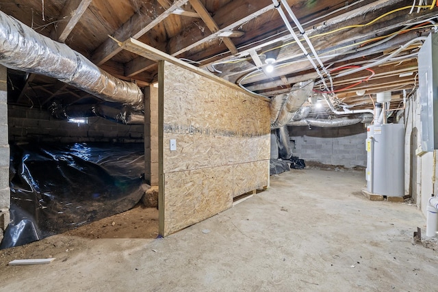 3002 Peggy Ln, Chattanooga, TN 37404 - unfinished basement featuring water heater and concrete block wall