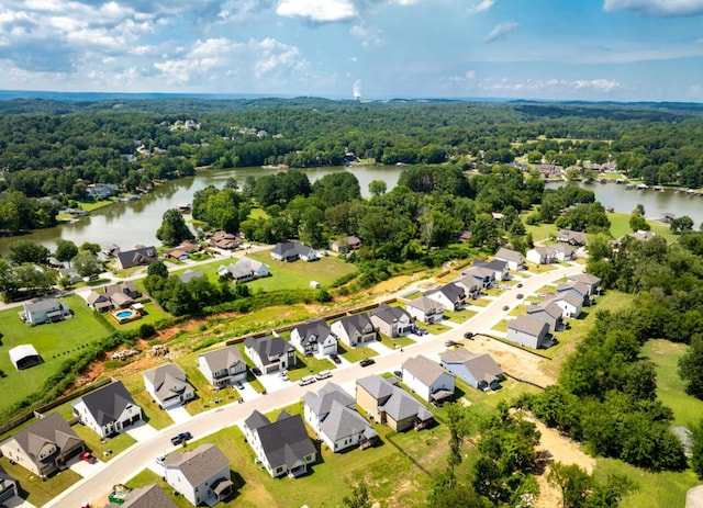8340 Snowdrop Way, Ooltewah, TN 37363 - aerial perspective of suburban area with a large body of water and a forest