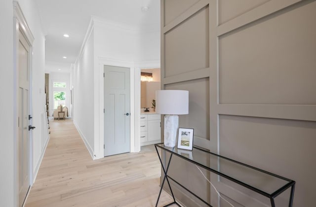 8340 Snowdrop Way, Ooltewah, TN 37363 - hall featuring light wood-style floors and recessed lighting