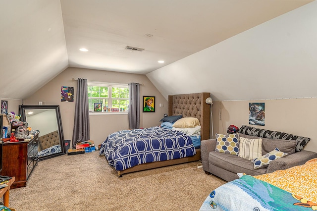 848 Skyline Park Dr, Signal Mountain, TN 37377 - carpeted bedroom featuring vaulted ceiling